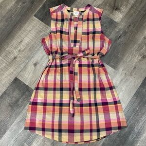 St. John's Bay Madras Plaid Sleeveless Dress, Rustic Americana, Sz Large, NWOT